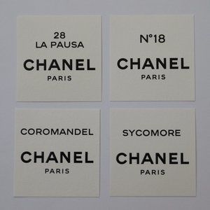 4 CHANEL 2.5" Square Paper Card Art Craft Display Lot Set